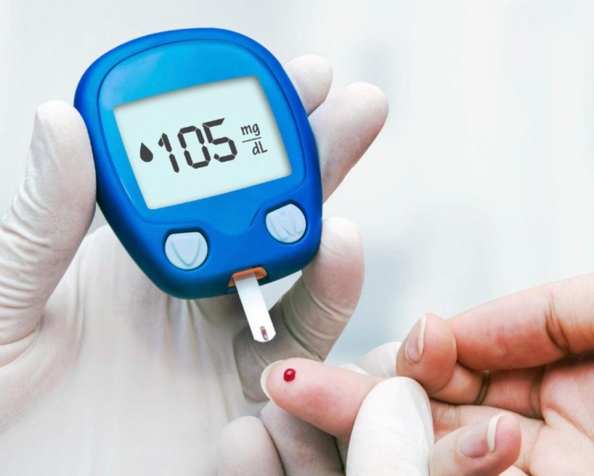 Blood sugar test with a glucometer